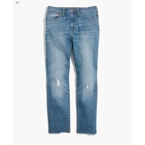 Madewell The High-Rise Slim Boyjean in Dover Wash: Raw-Hemmed Edition